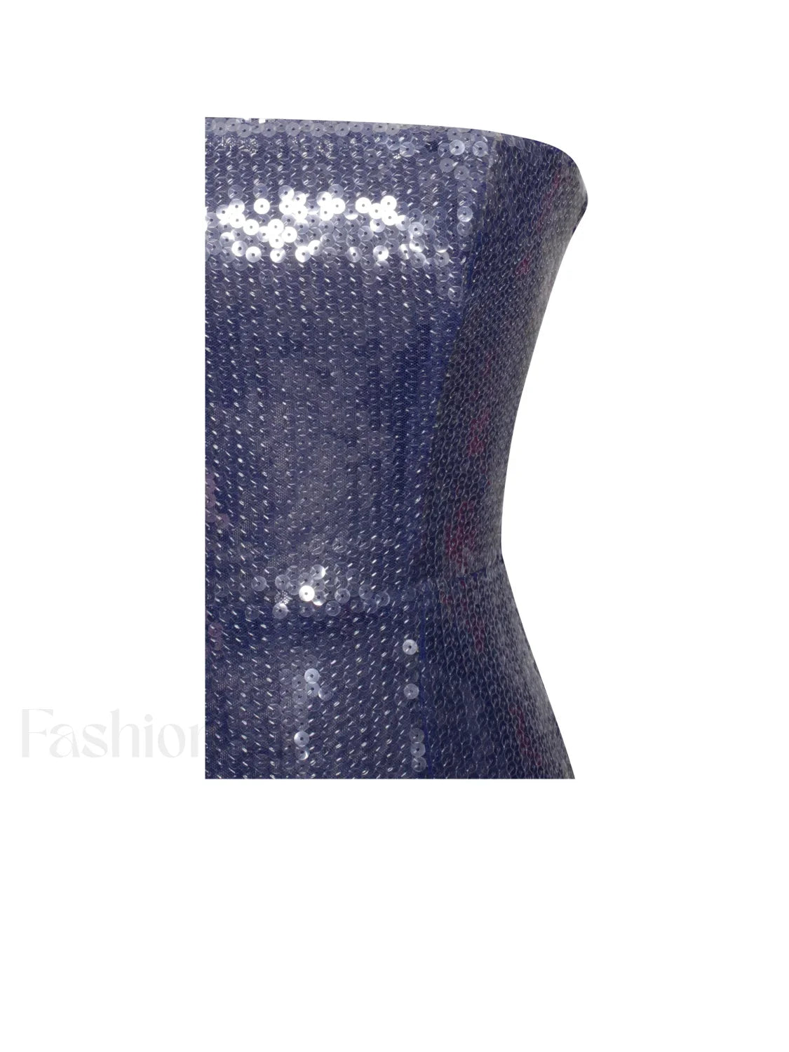 Ramona Navy Sequin Strapless Graceful High Slit Maxi Dress