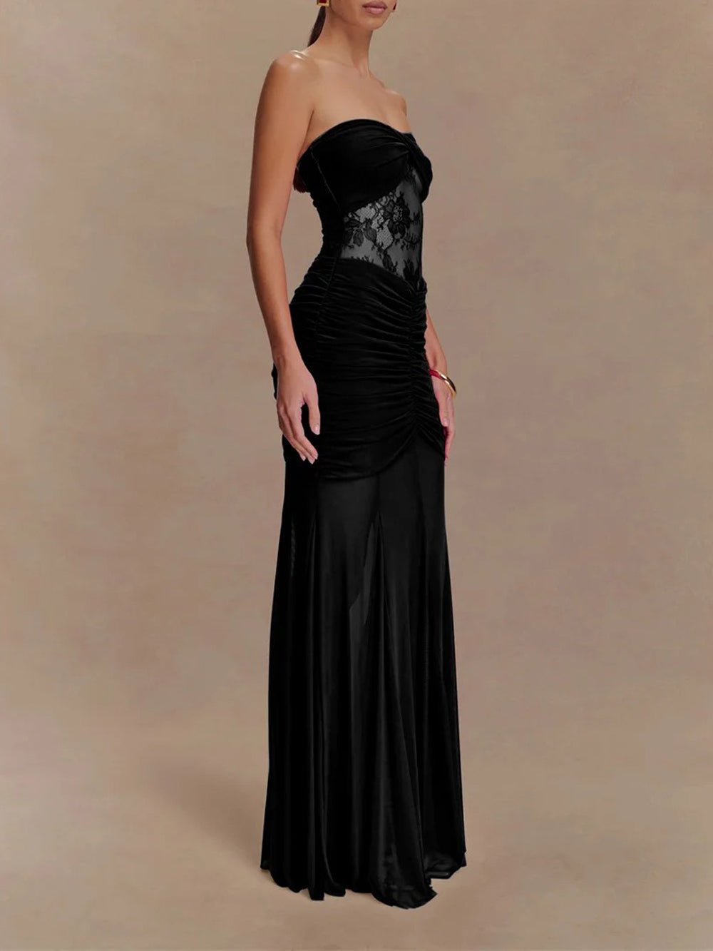 Rebecca Backless Off Shoulder Maxi Dress