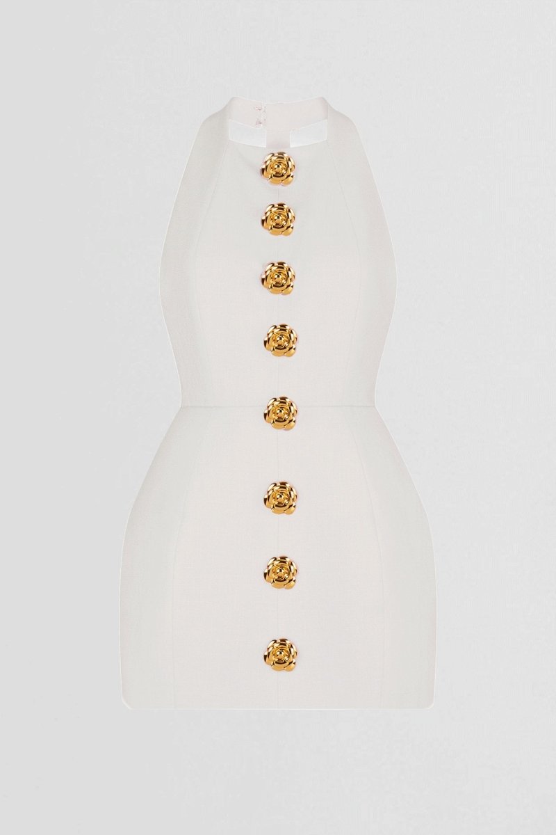 Catalina Premium Backless Halterneck Mini Dress Rebecca Elevated Occasion Wear