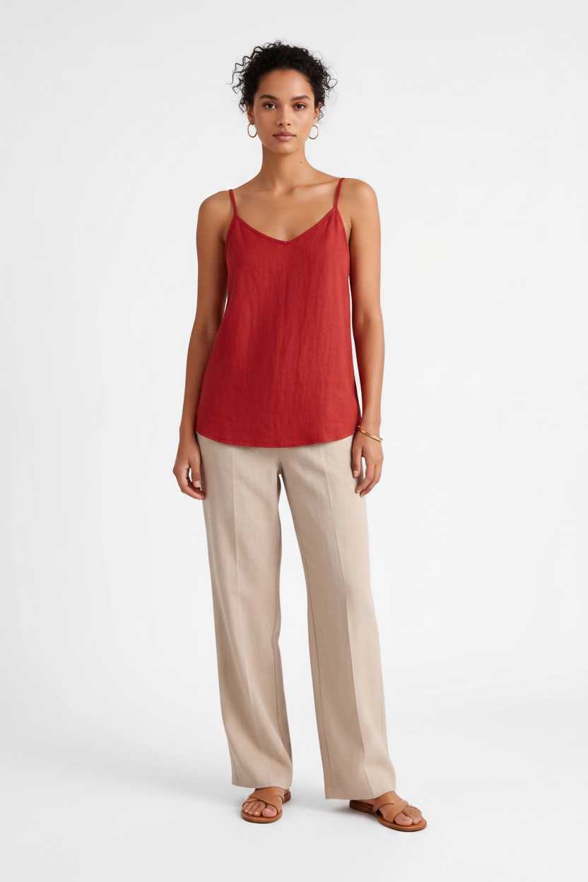 Chic Lightweight Linen Tank Top | Breathable Fabric & Versatile Design - Jamota