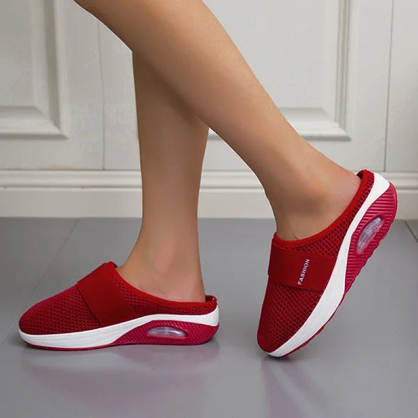 Mesh Slip On Air Cushion Platform Mule Sneakers