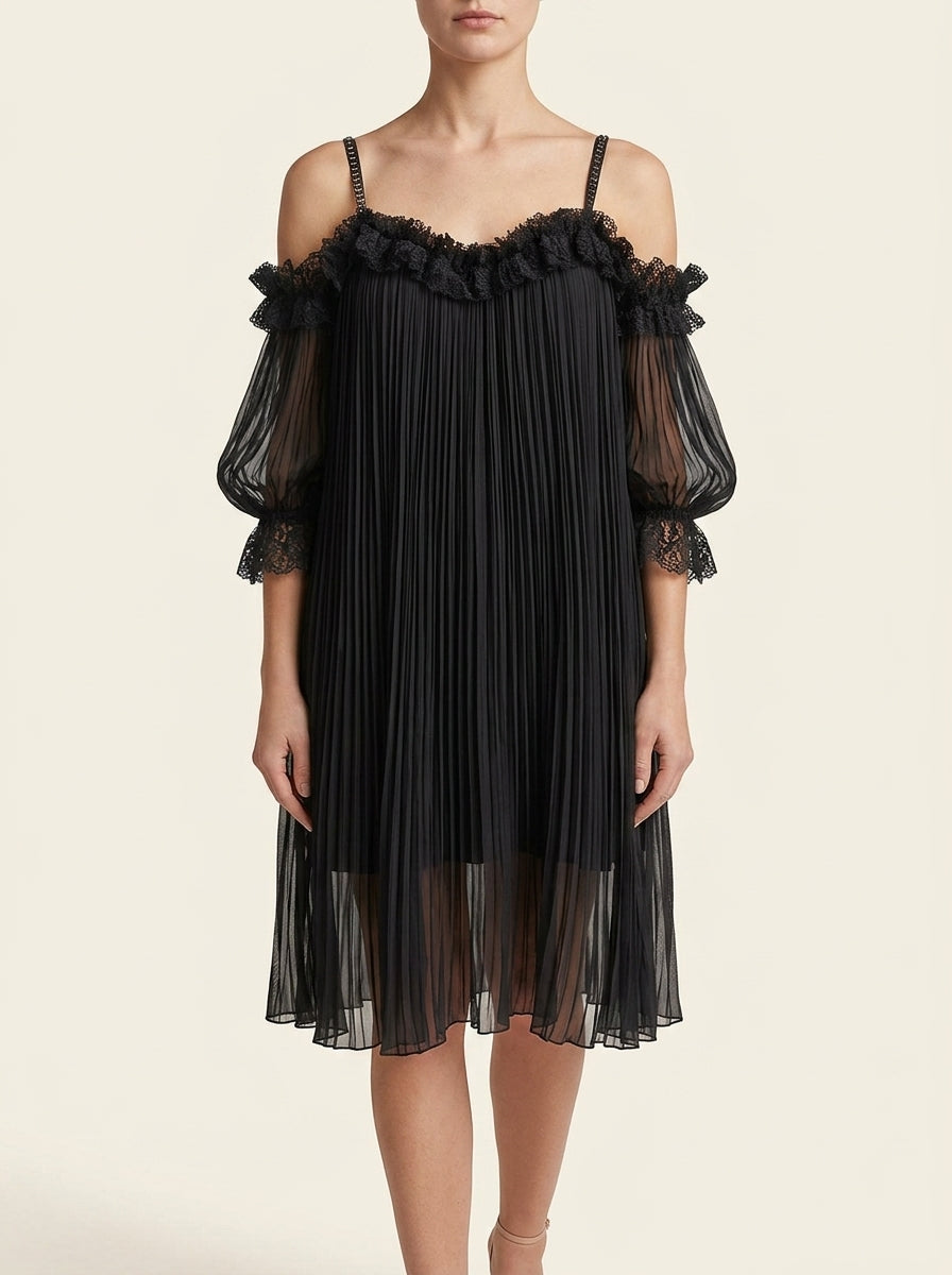 Harper | Pleated Chiffon Dress
