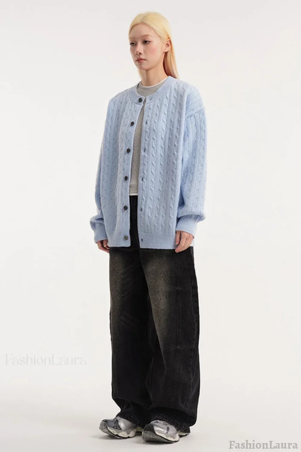 Relaxed Fit Cable Cardigan