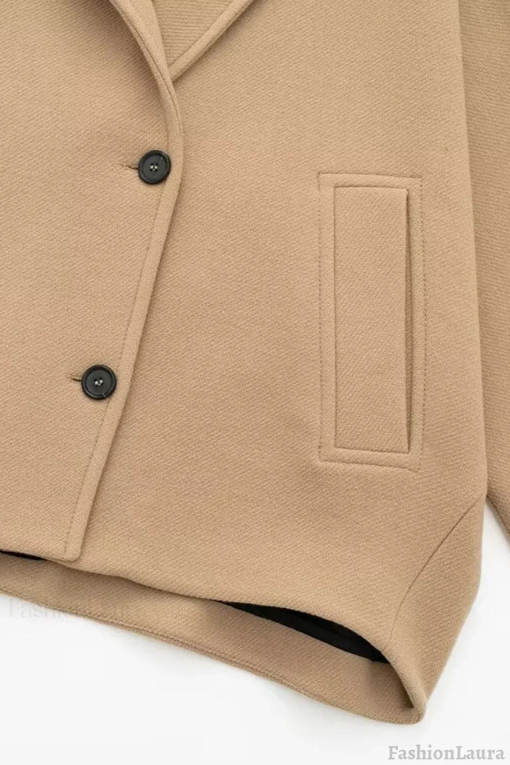 Relaxed Fit Short Wool Blend Jacket