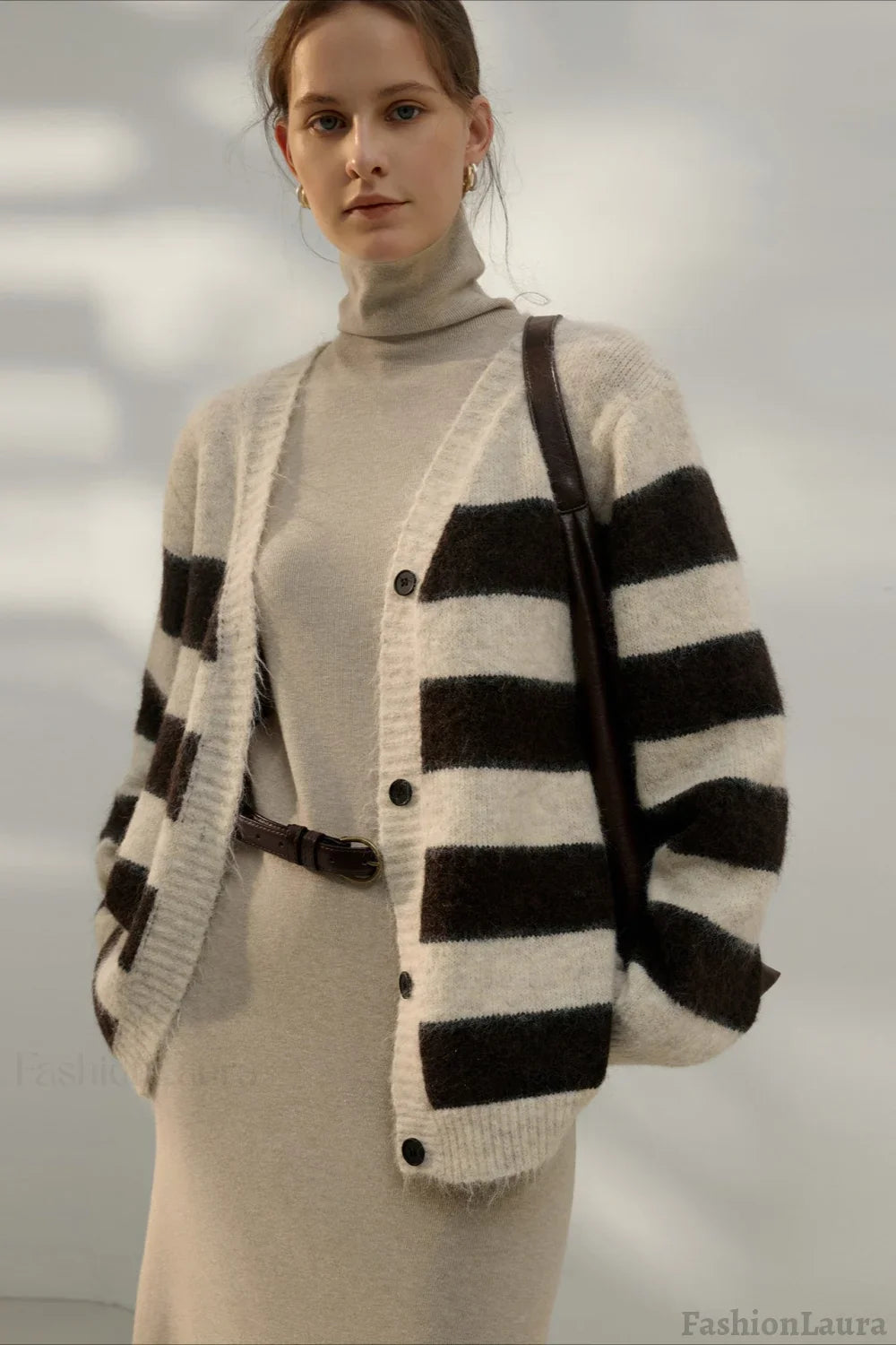 Relaxed Stripe Knit Cardigan