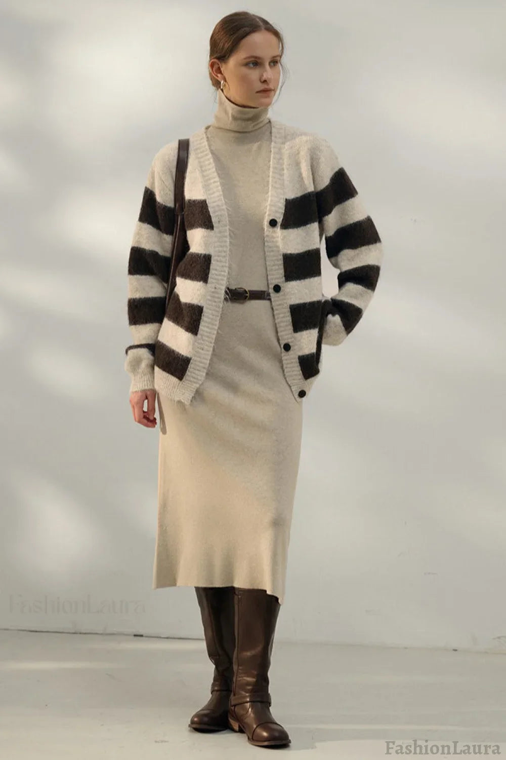 Relaxed Stripe Knit Cardigan