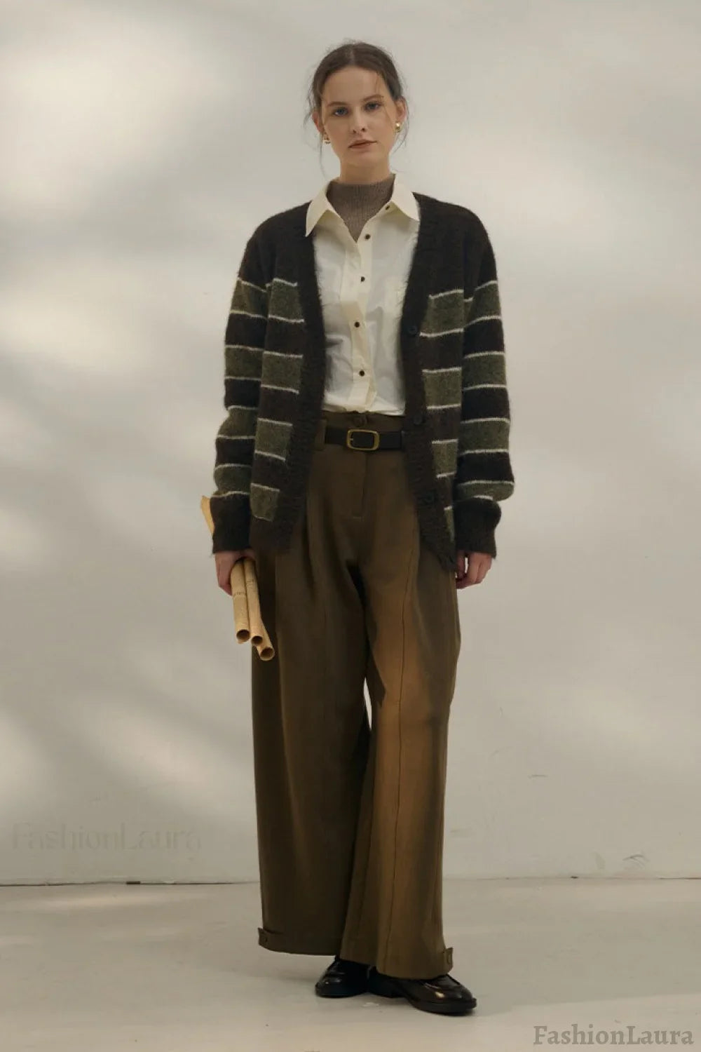 Relaxed Stripe Knit Cardigan