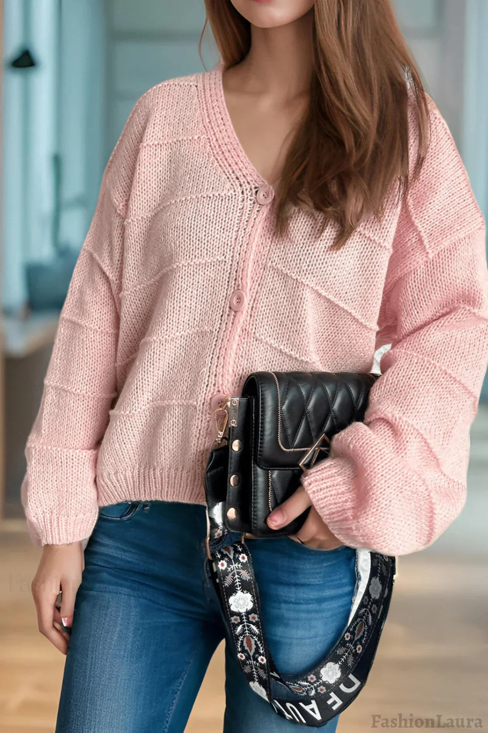 Relaxed V-Neck Cardigan