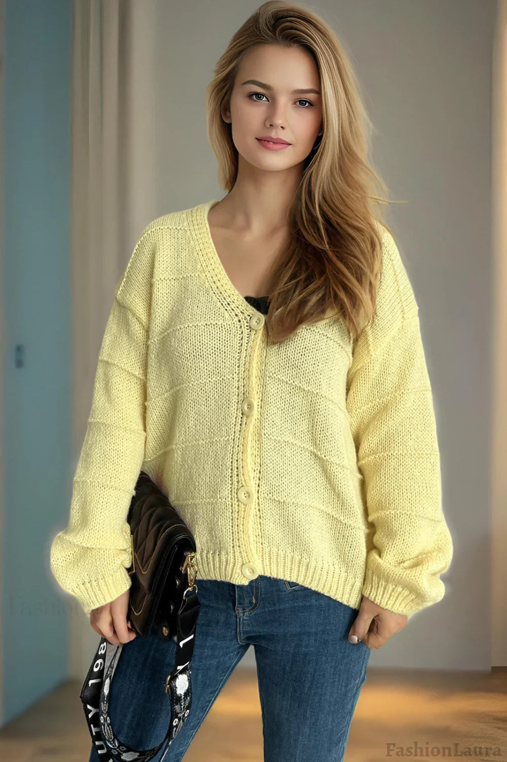 Relaxed V-Neck Cardigan