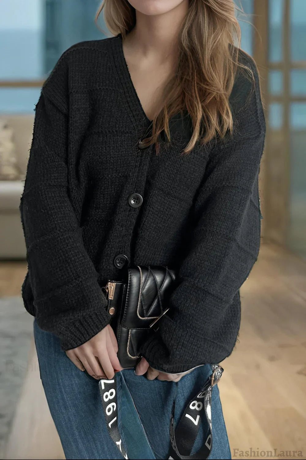 Relaxed V-Neck Cardigan