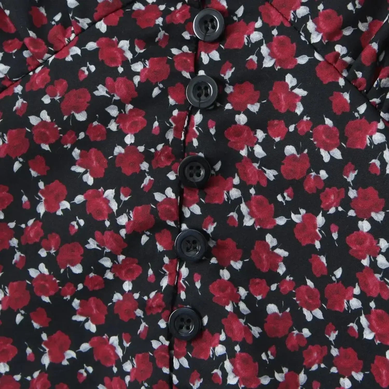 Retro Flower Print Slim Sexy Cropped Blouse