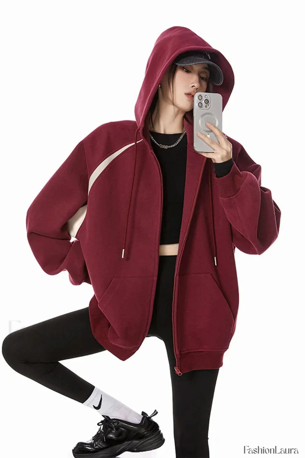 Retro Y2K Hooded Zipper Hoodie