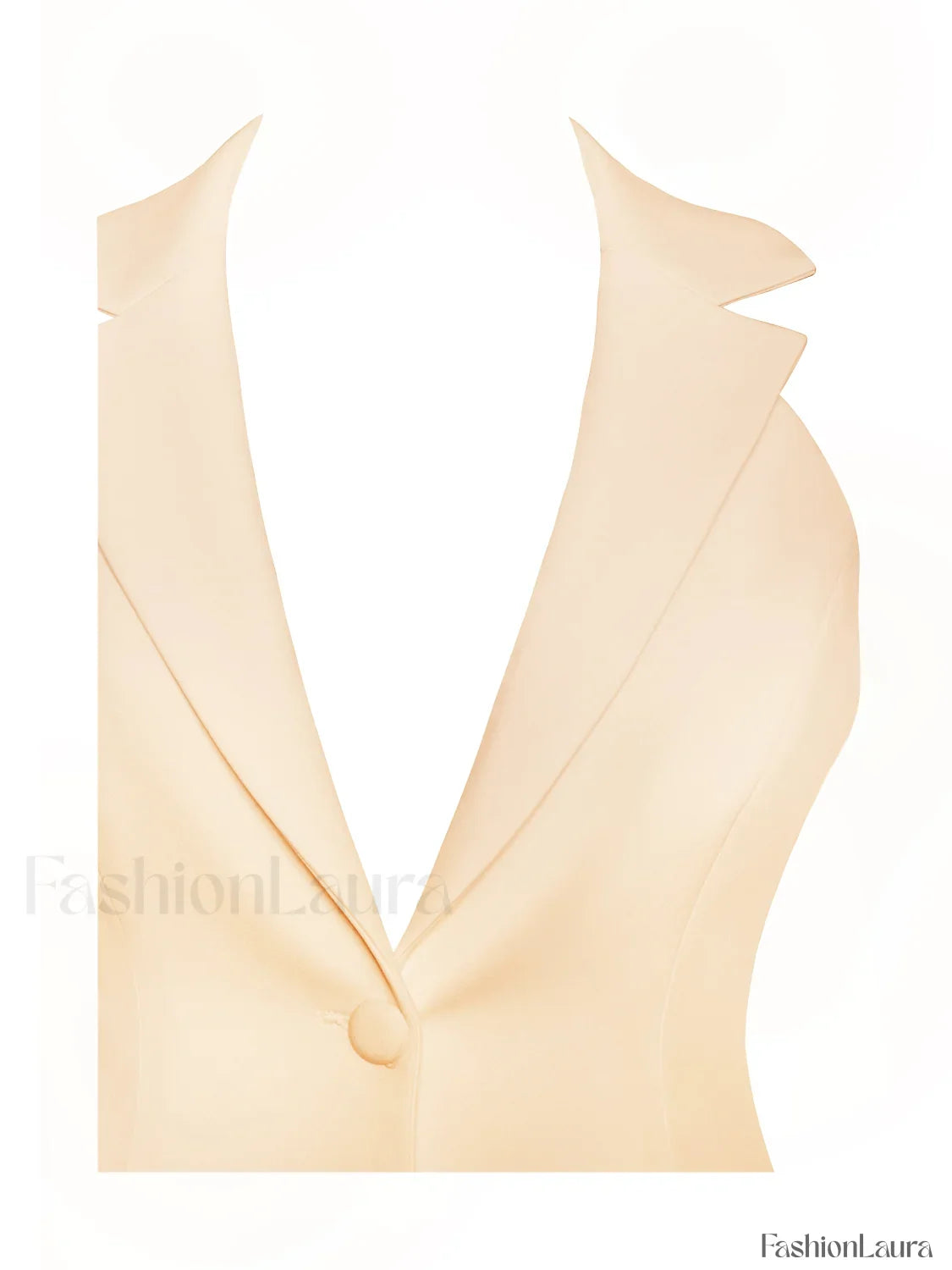 Reyna Beige Backless Charming Pleated Mini Blazer Dress