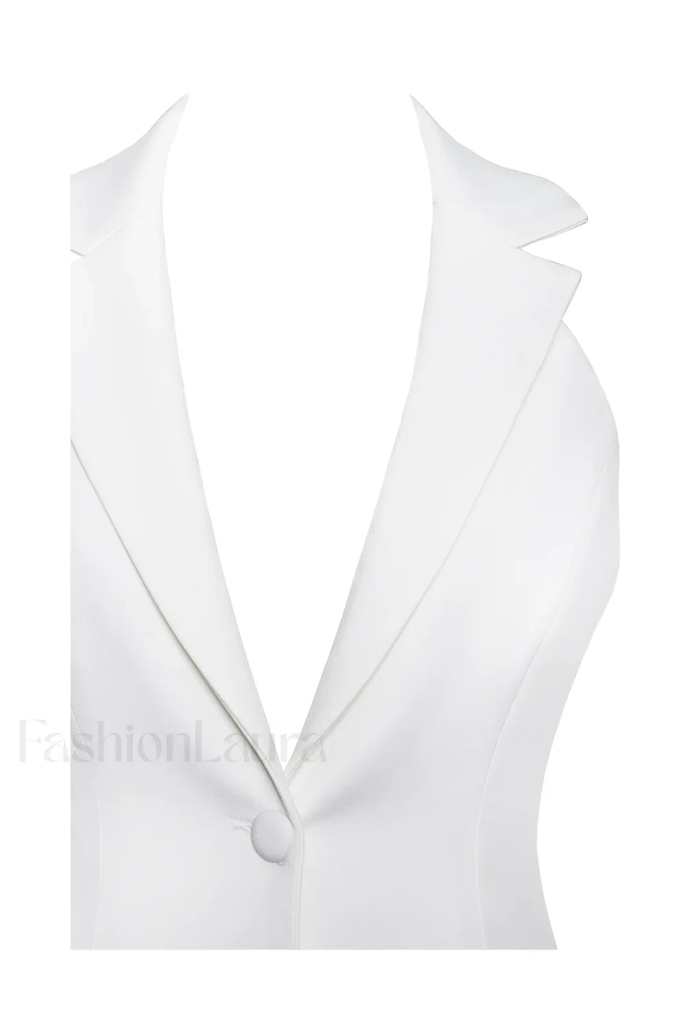 Reyna White Backless Charming Pleated Mini Blazer Dress