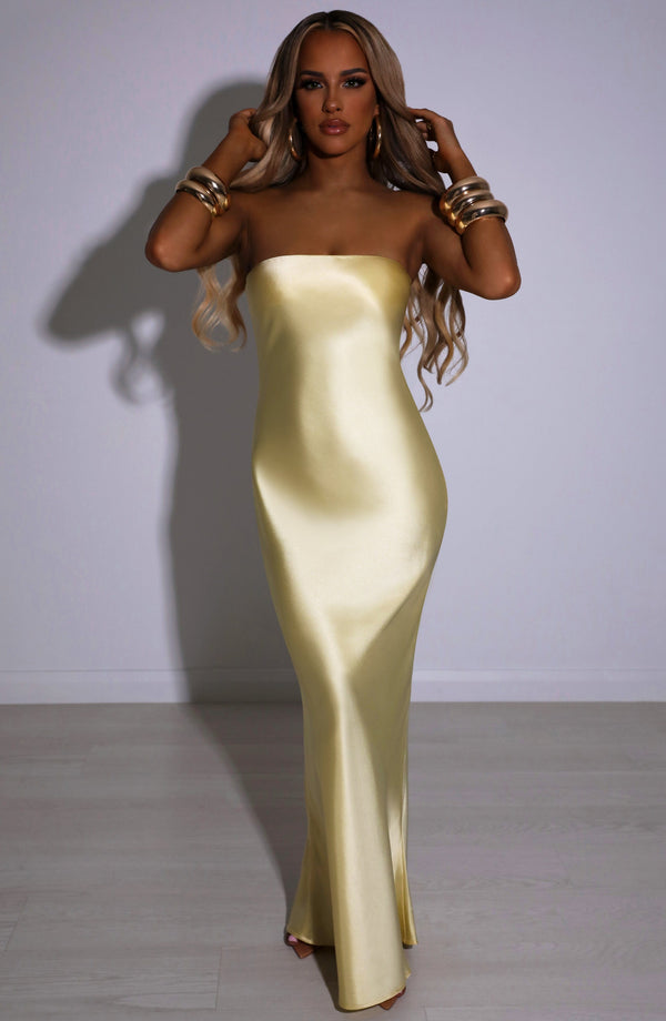 Satin Strapless Straight Neck Bias Cut Bodycon Maxi Dress 13