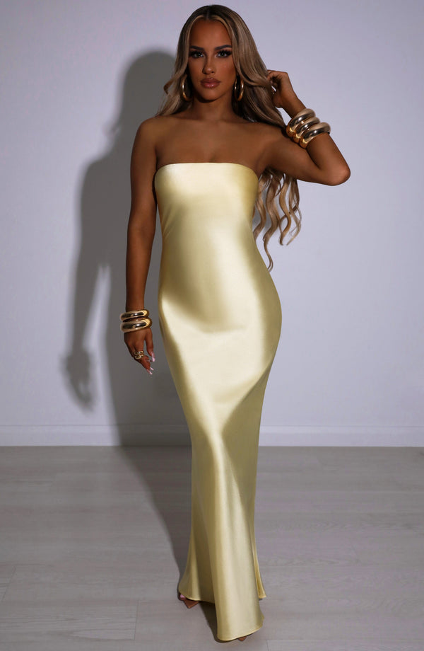 Satin Strapless Straight Neck Bias Cut Bodycon Maxi Dress 9