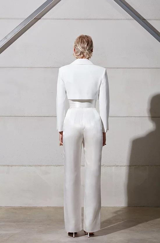 KittenAlarm - Rhonda Solid Blazer Top & Long Pants Set