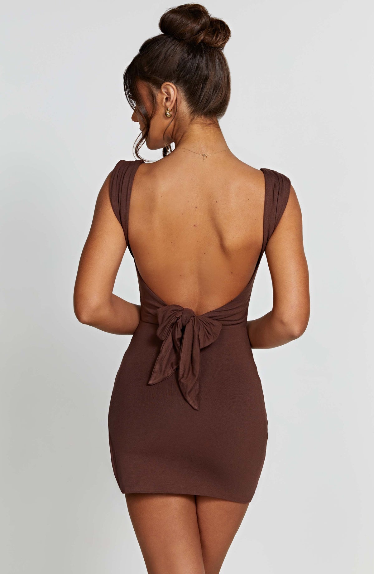 Square Neck Cap Sleeve Ruched Side Split Bodycon Mini Dress 2