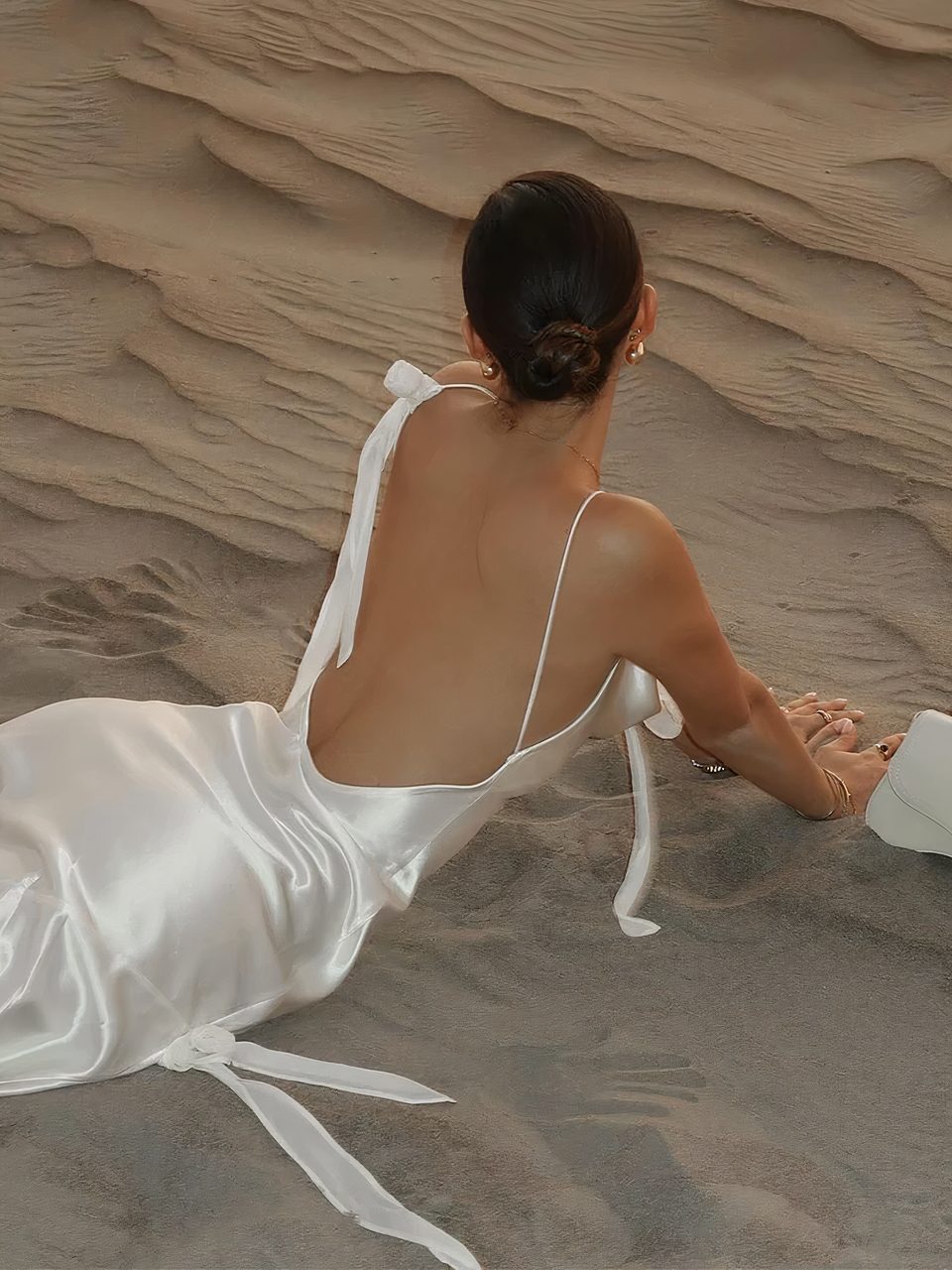 Satin Halter Maxi Dress - View 3