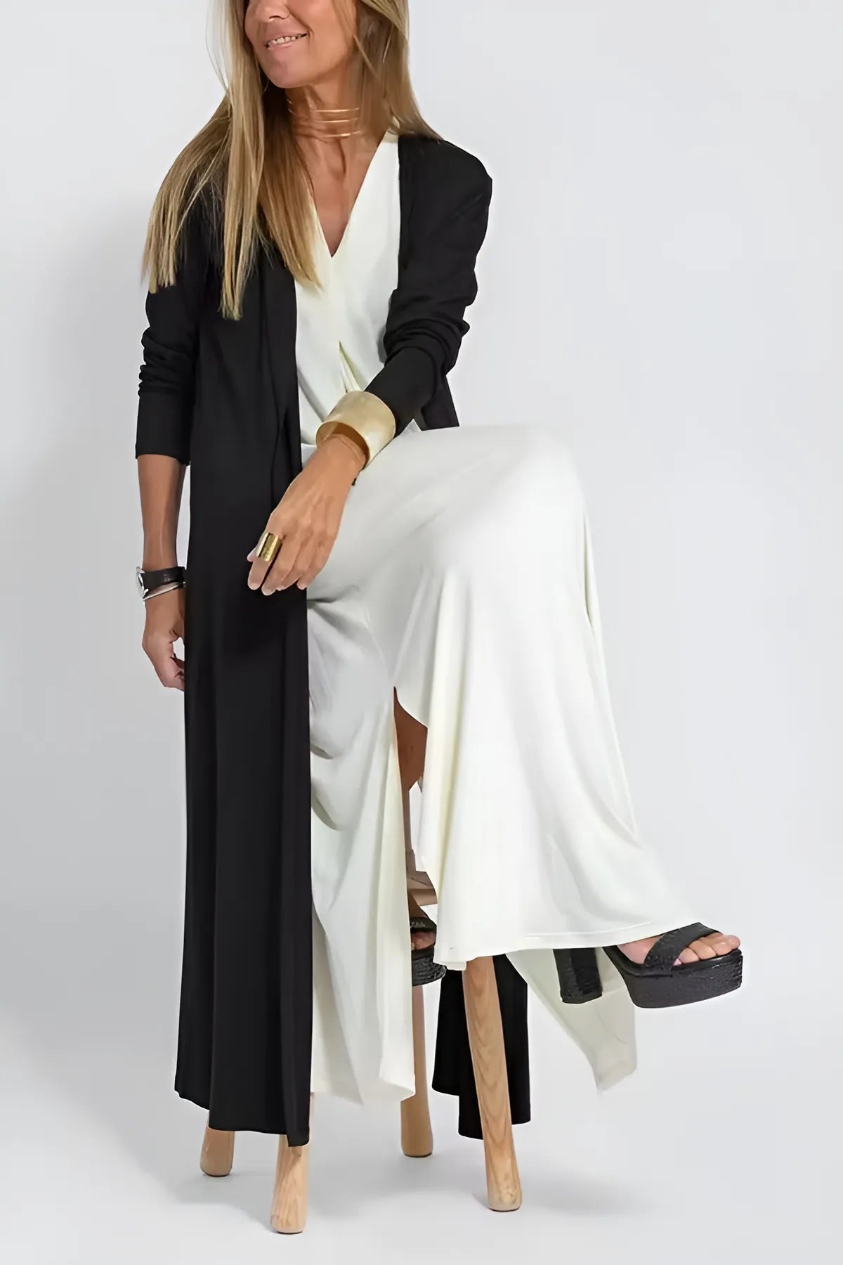 Sleeveless Maxi Dress and Duster Cardigan Two Piece Set 10