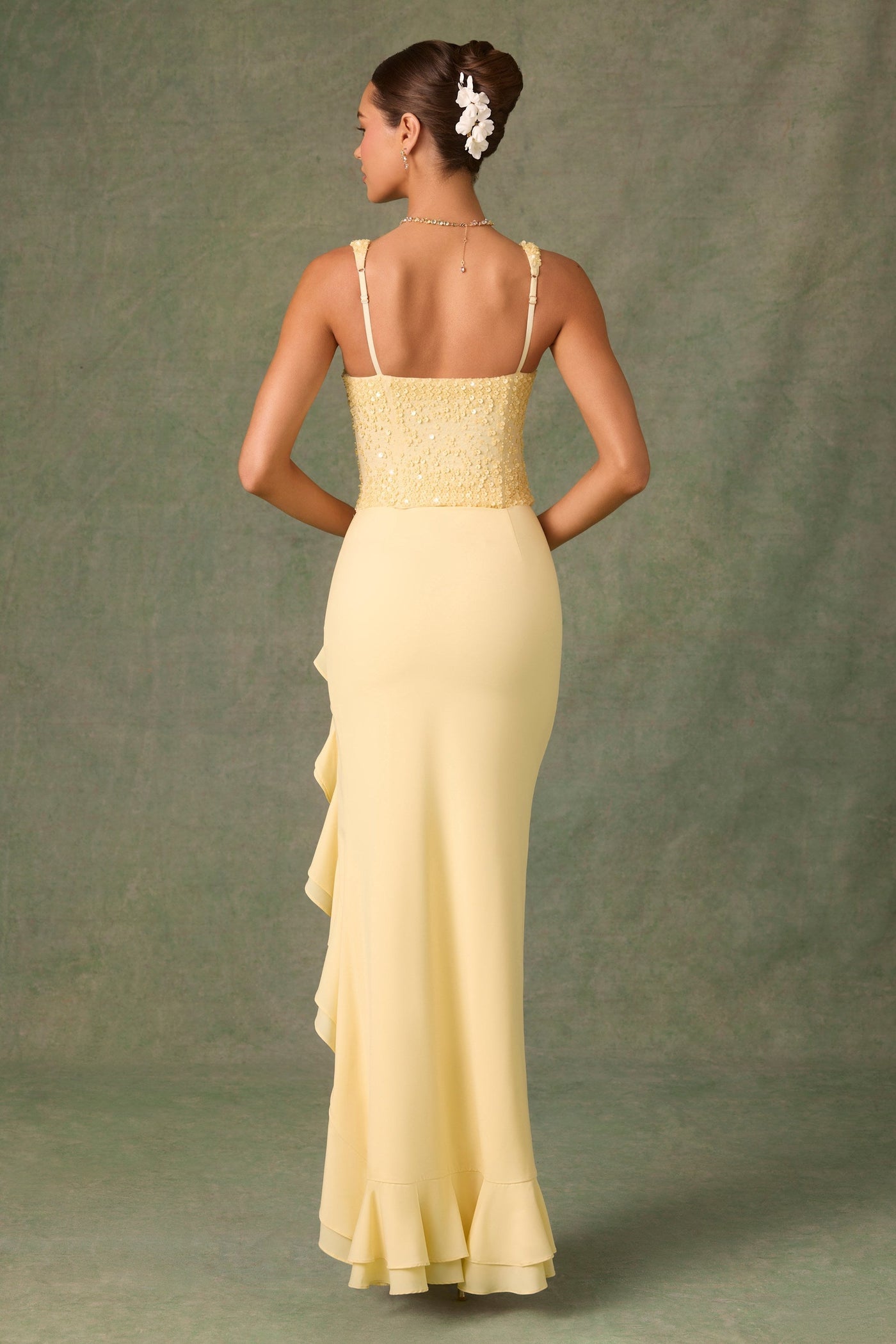 Corset Sequin Ruffle High Low Two Piece Set 2