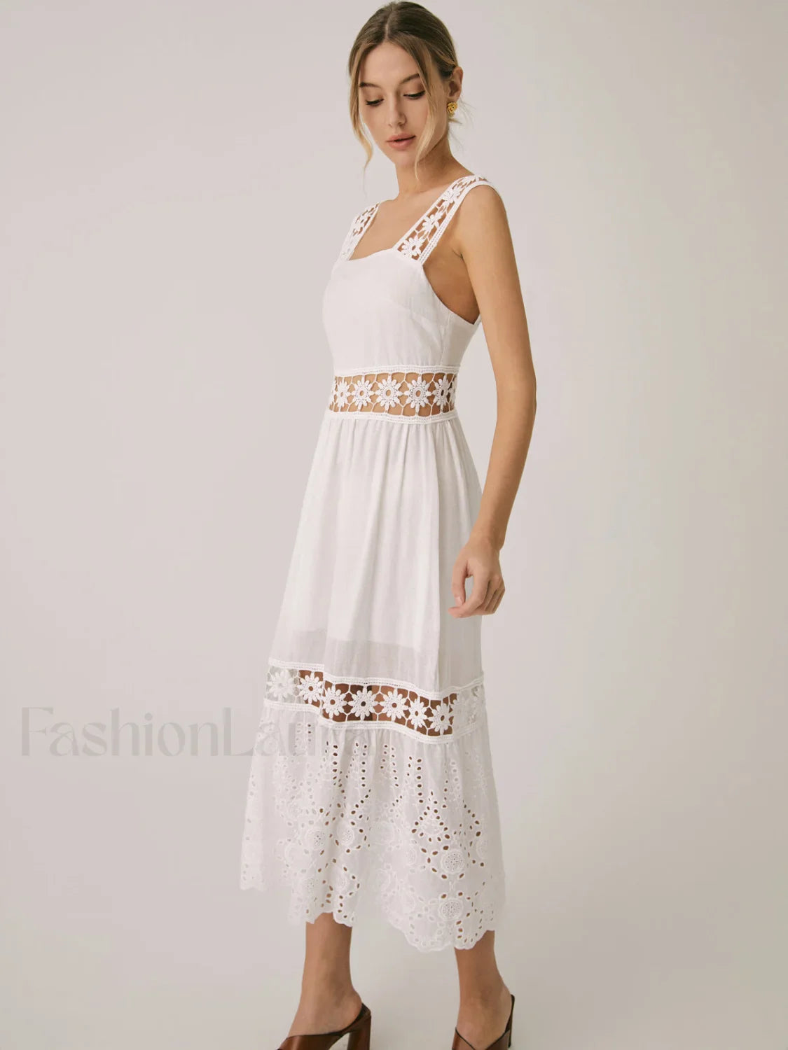 Romantic Lace Graceful Patchwork Midi Dress