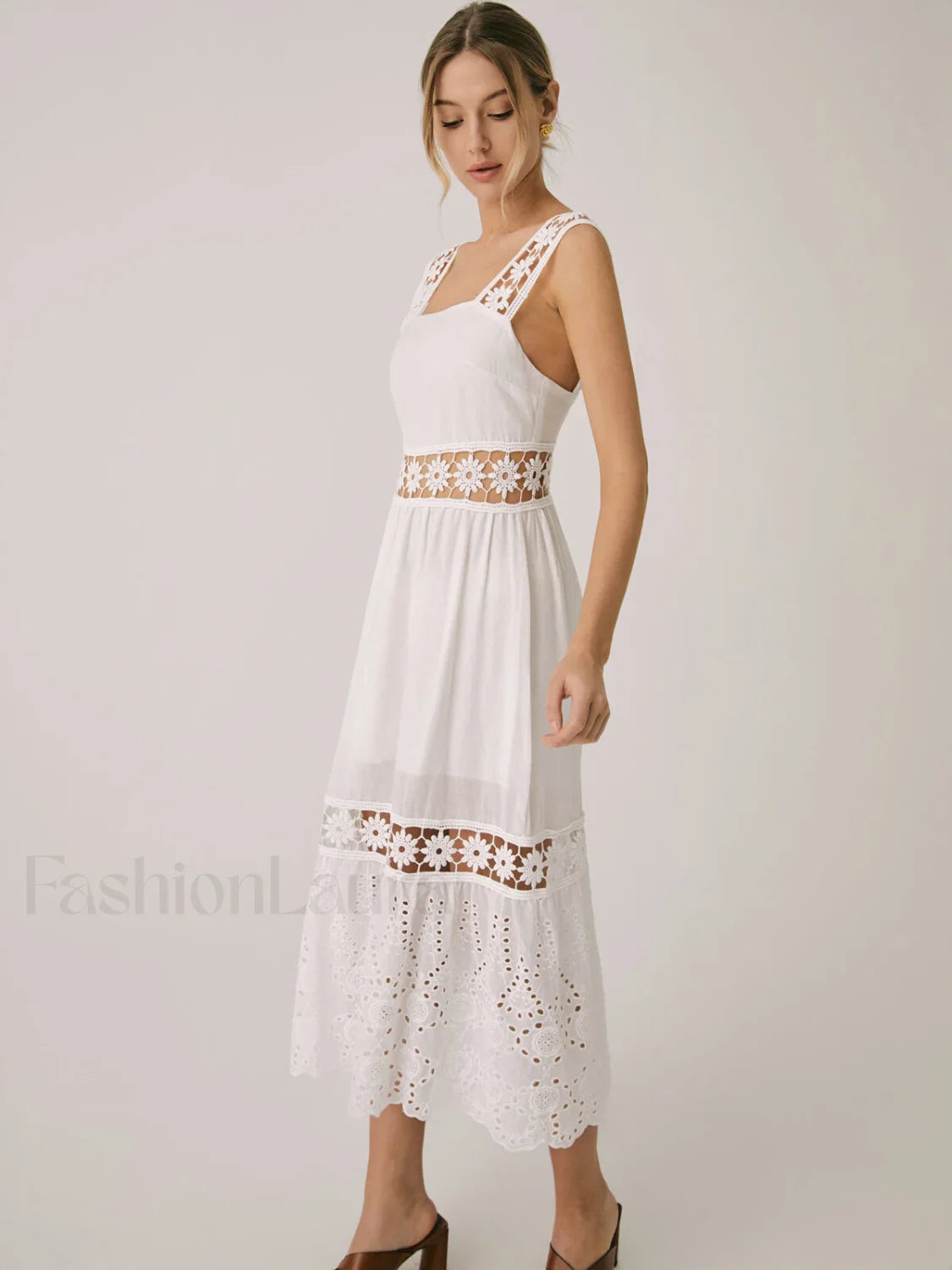 Romantic Lace Graceful Patchwork Midi Dress