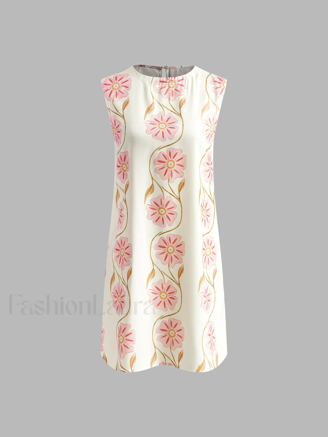 Romantic Print Sleeveless Short Dress