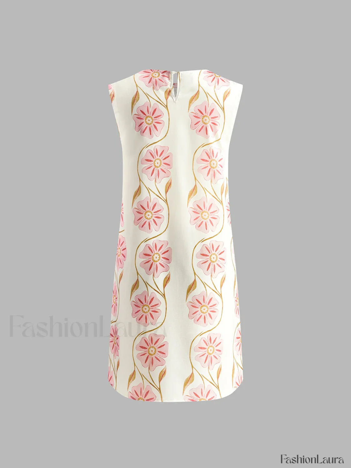 Romantic Print Sleeveless Short Dress