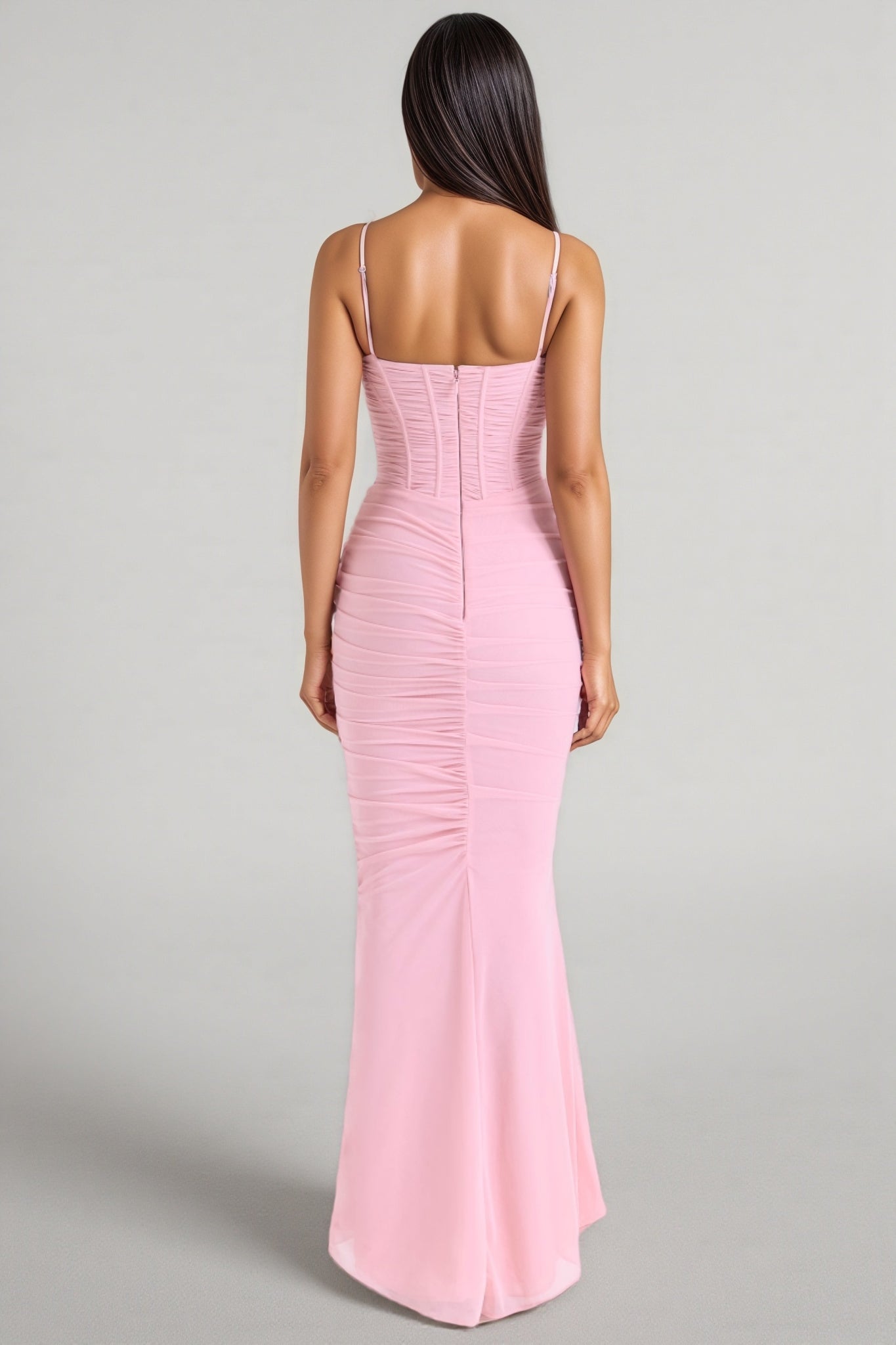 Ursin Pink Stretch Mesh Butterfly Maxi Dress - View 6