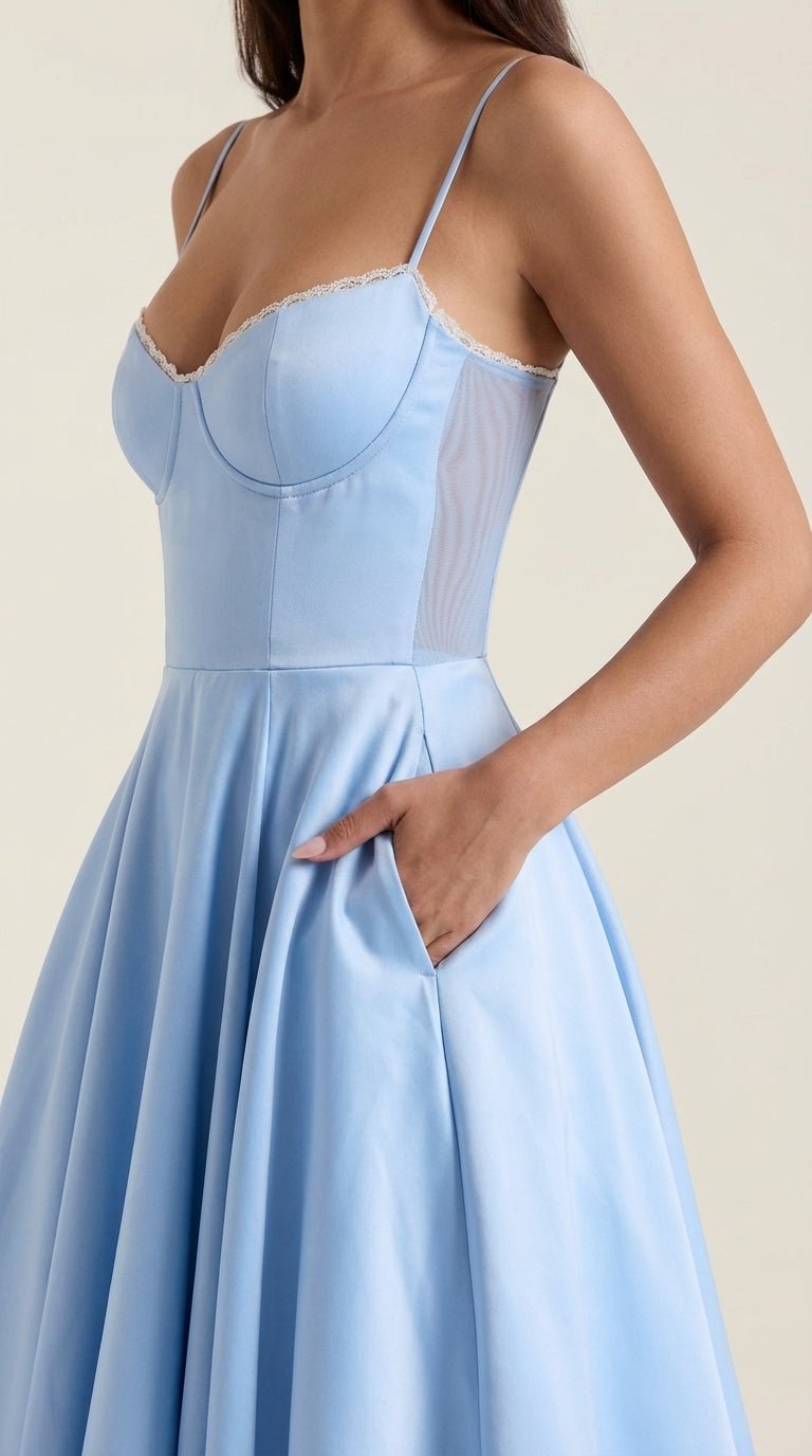 Sweetheart Corset Fit and Flare Midi Dress 13