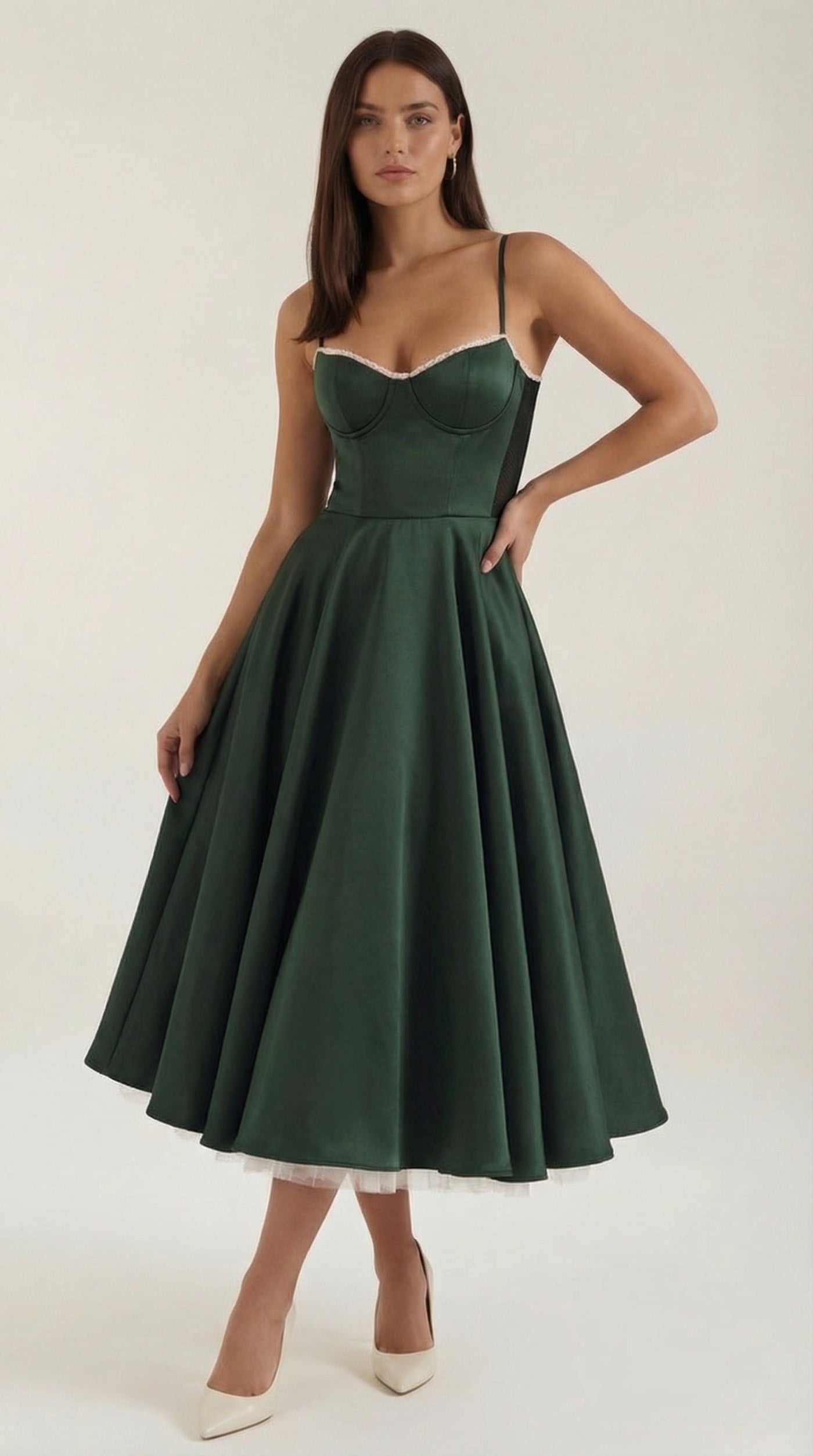 Sweetheart Corset Fit and Flare Midi Dress 6