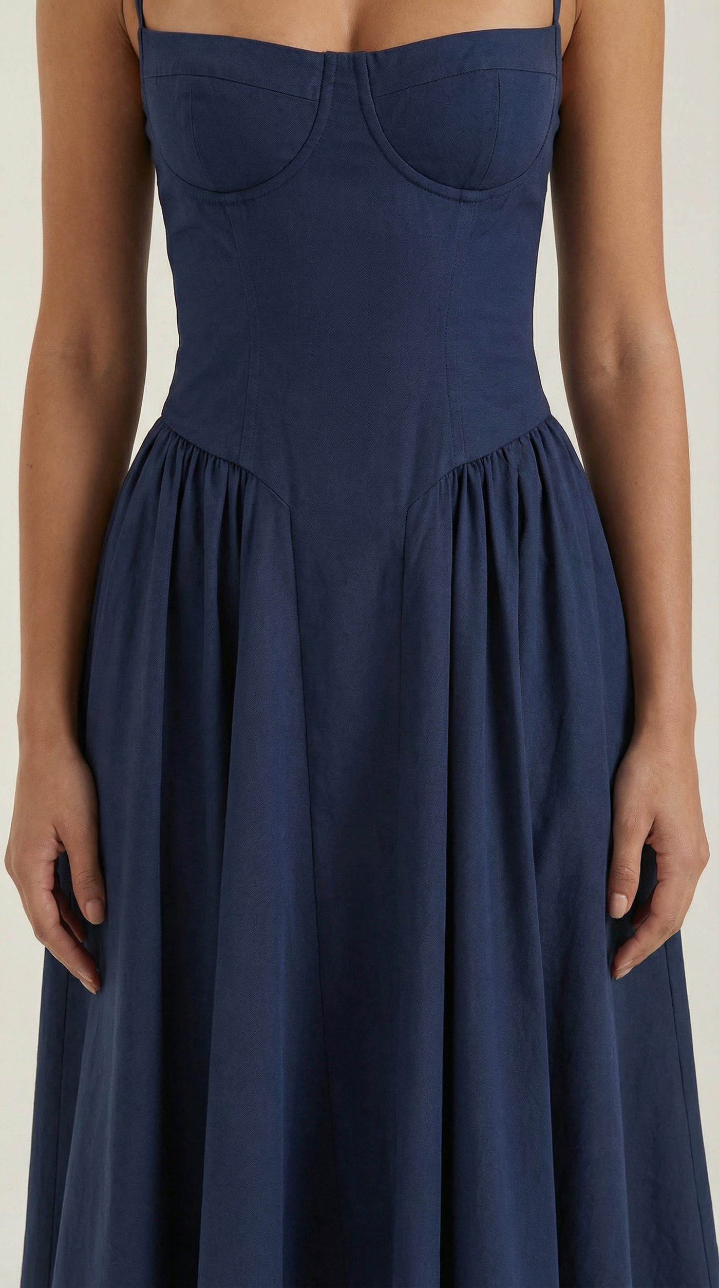 Floral Sweetheart Corset A-Line Midi Dress 18