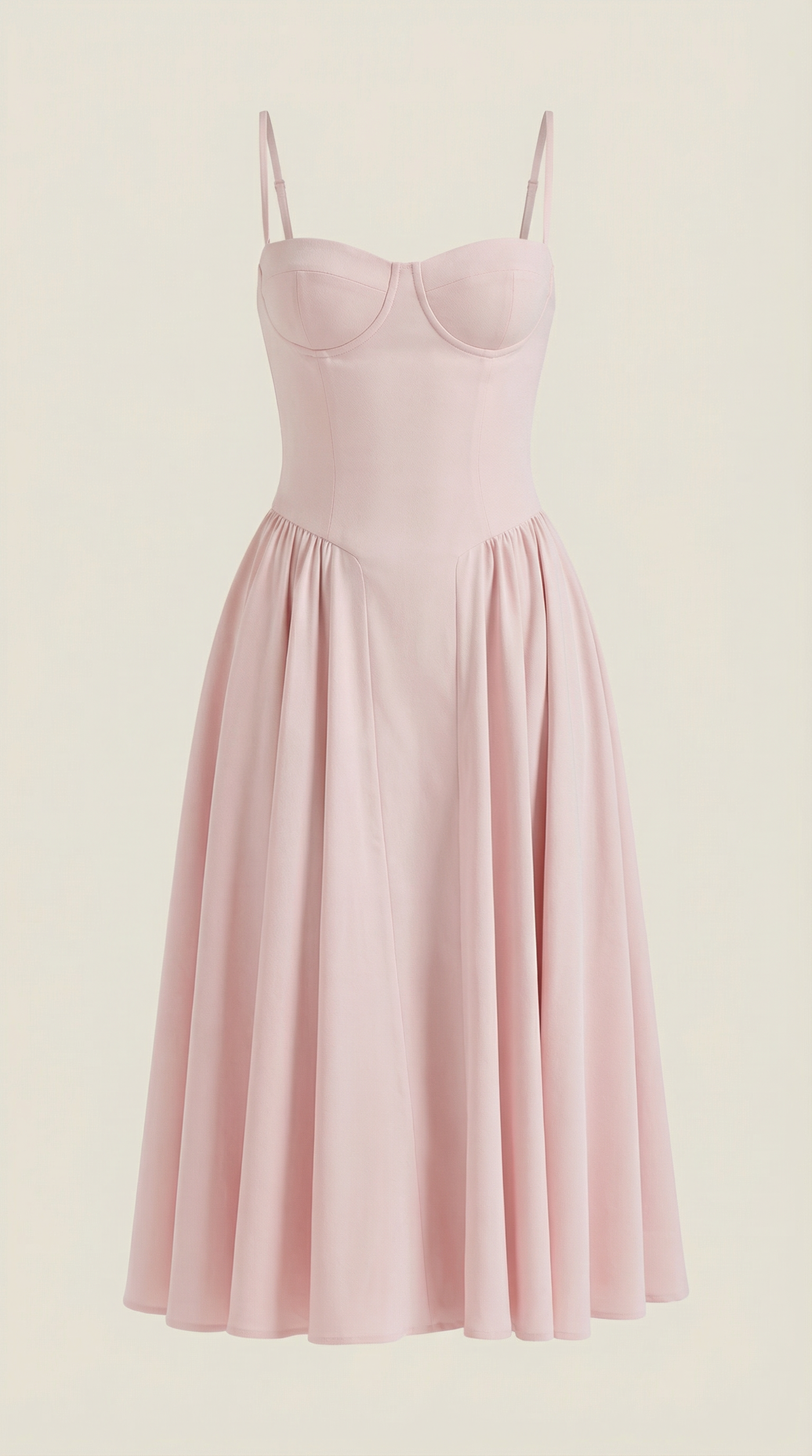 Floral Sweetheart Corset A-Line Midi Dress 30