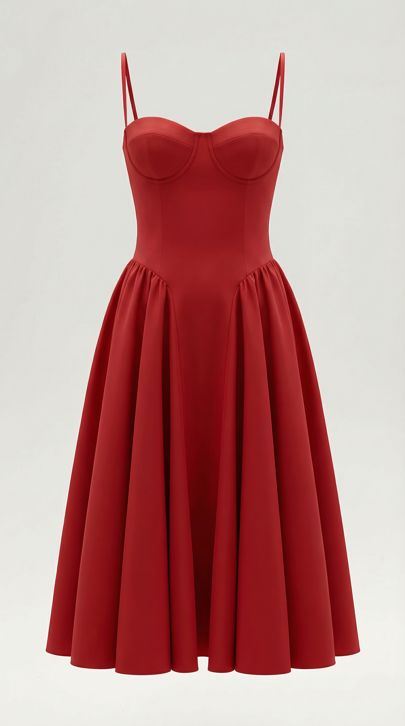 Floral Sweetheart Corset A-Line Midi Dress 25