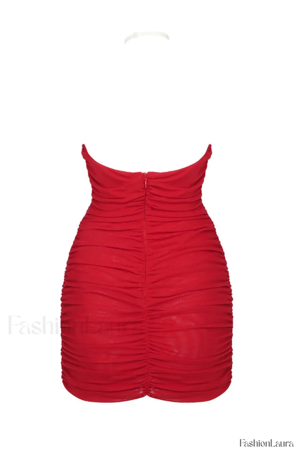 Rose-Appliqu茅 Ruched Stylish Mini Dress