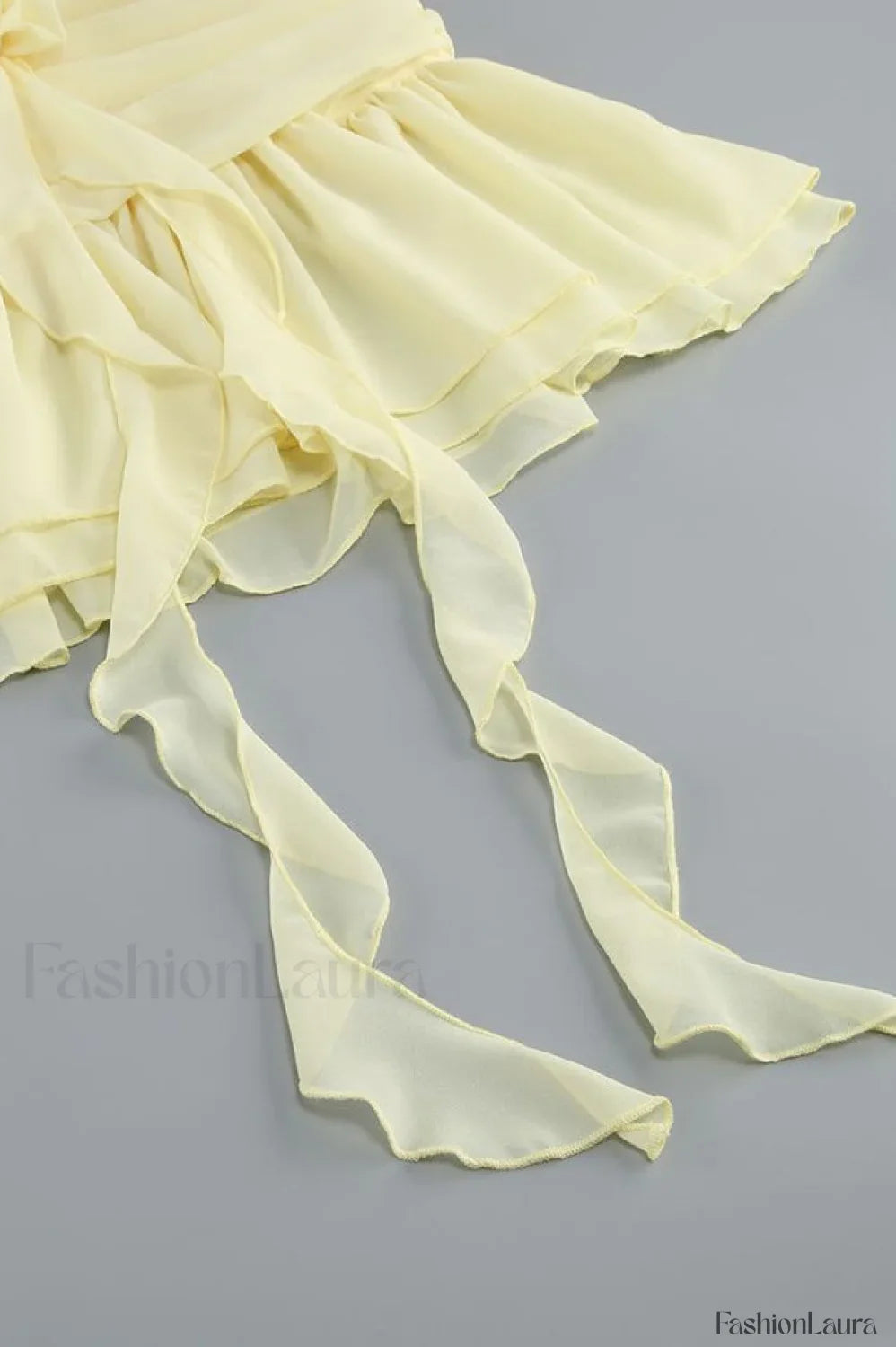 Rose Detailed Stylish Halterneck Mini Dress