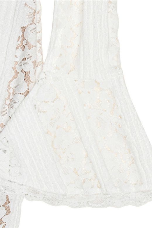 Rose Long Sleeve Bodycon Maxi Dress - White Pearl