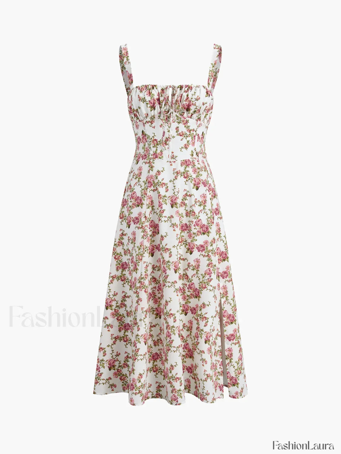 Rosebud Floral Graceful Midi Sundress