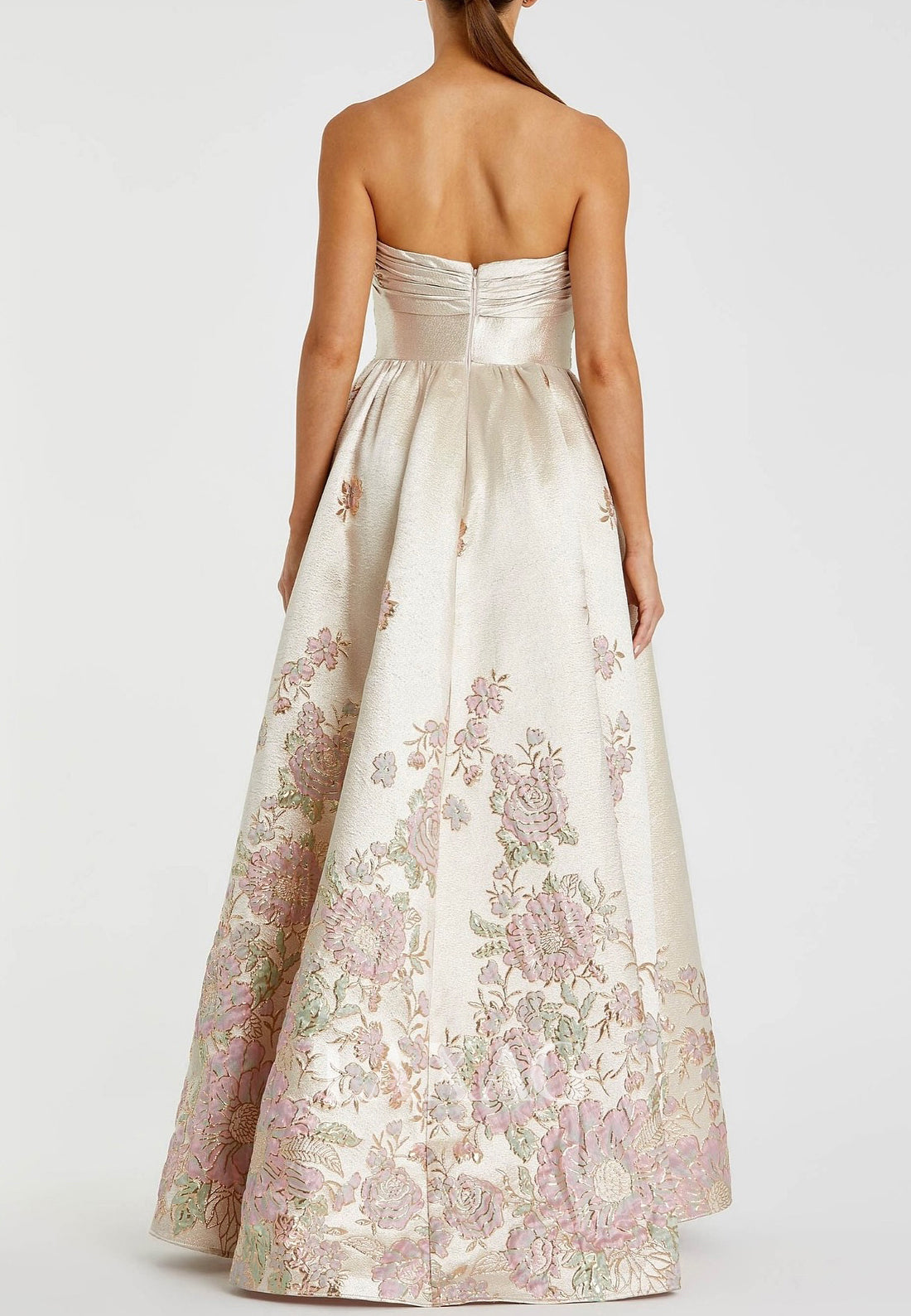 Sweetheart Off-Shoulder Floor-Length Formal Gowns Floral Embroidered Satin A-Line Evening Dress