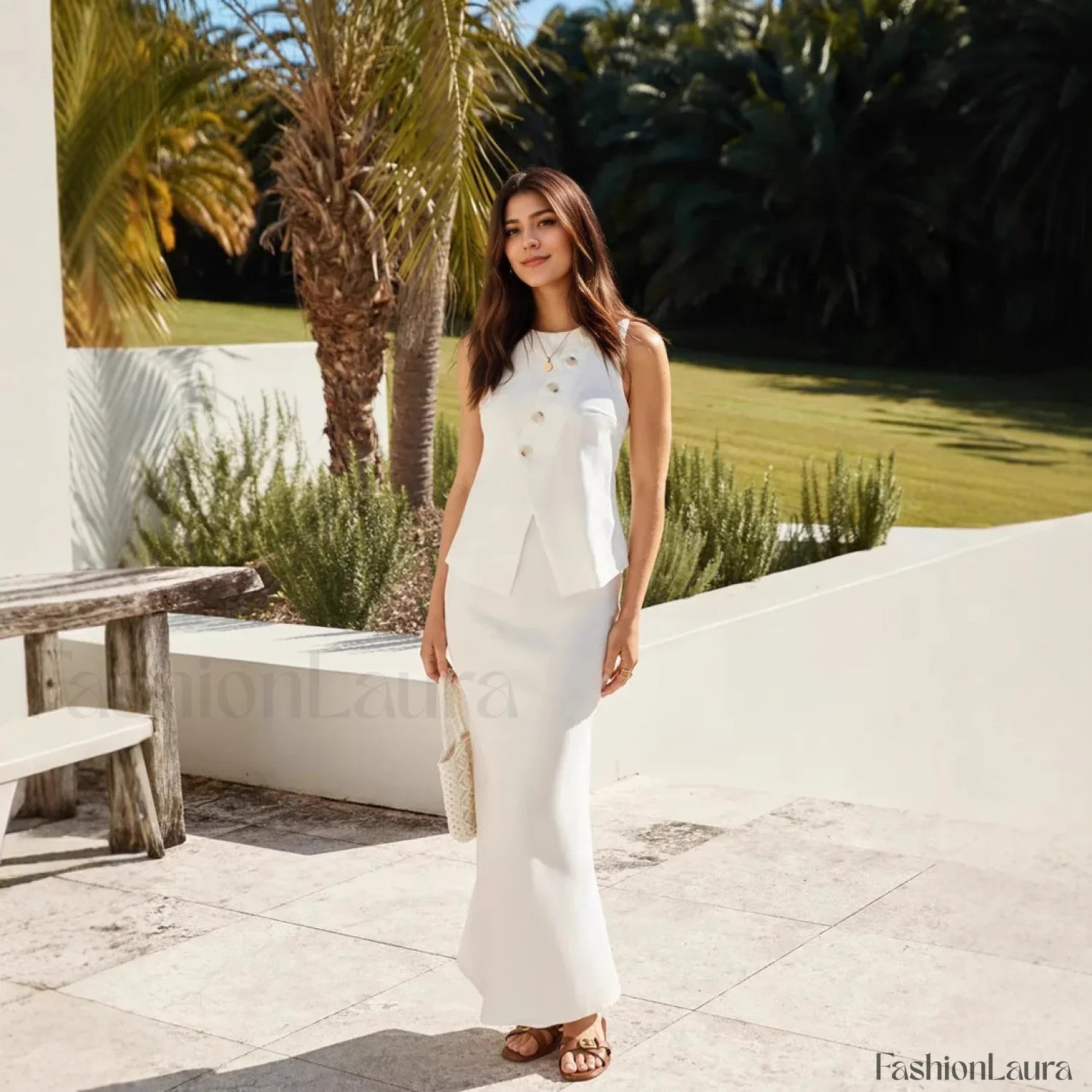 Round Neck Solid Color Fashion Suit Maxi Dress