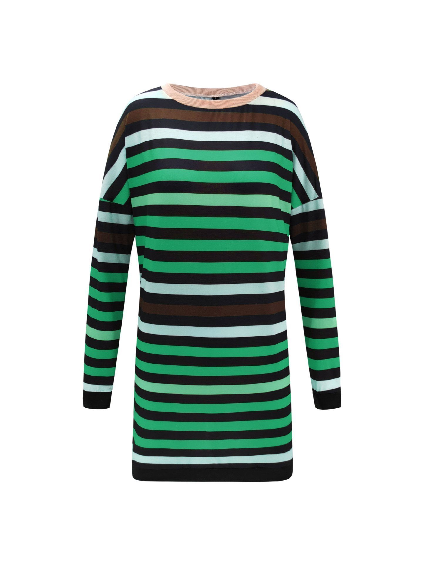 Round Neck Striped Loose Dress