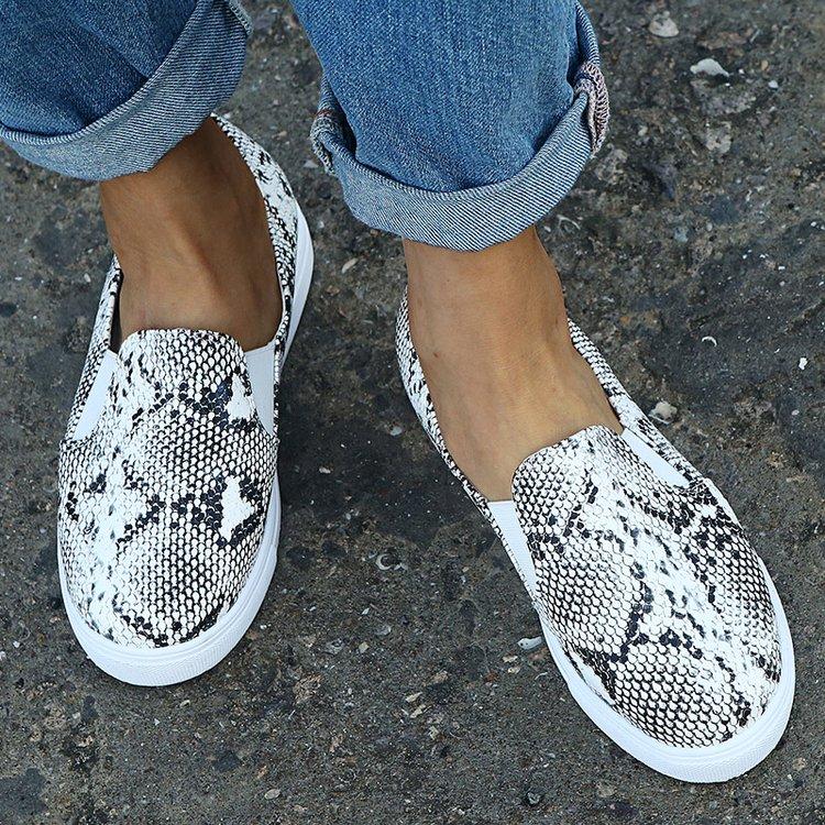 Rubber Round Toe Leopard Flats Shoes