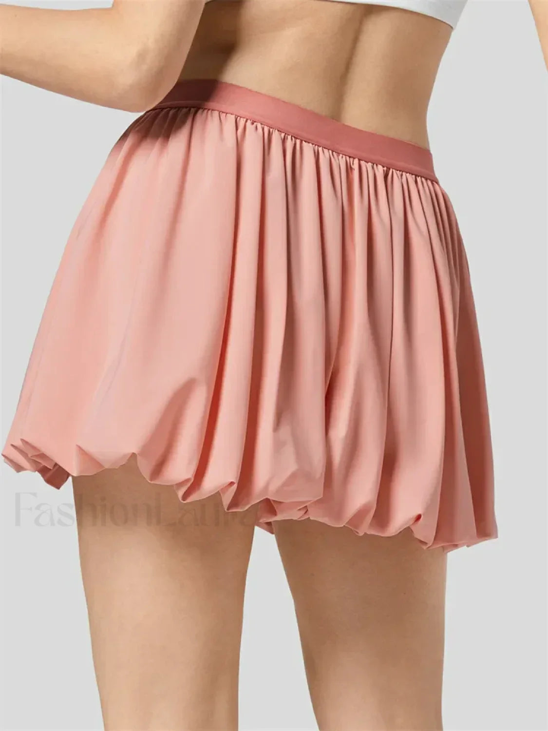 Ruched Pleated A-Line Mini Skirt