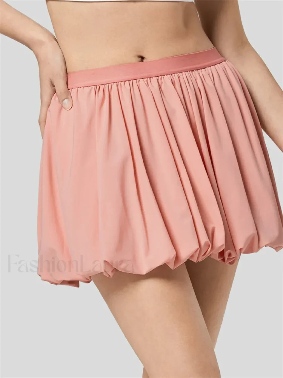 Ruched Pleated A-Line Mini Skirt