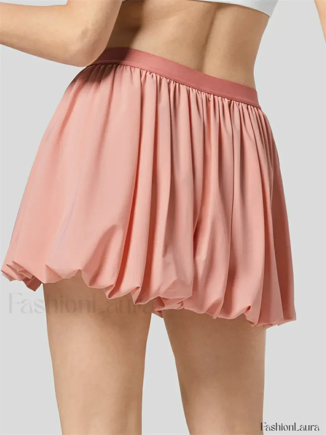 Ruched Pleated A-Line Mini Skirt