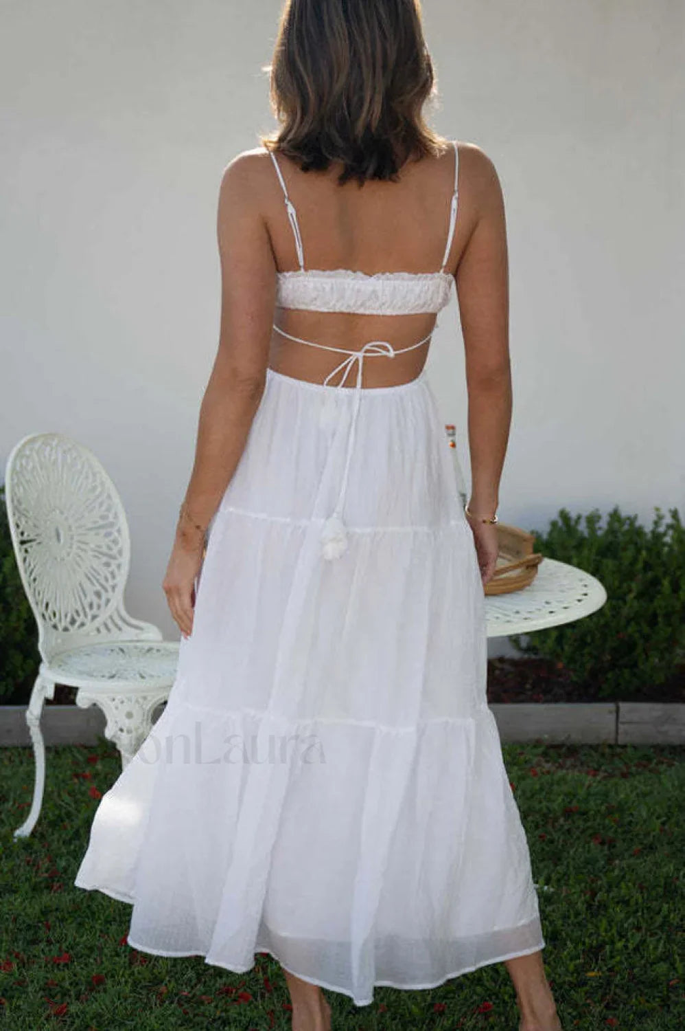 Ruched Tie-Up Stylish Strappy Maxi Dress