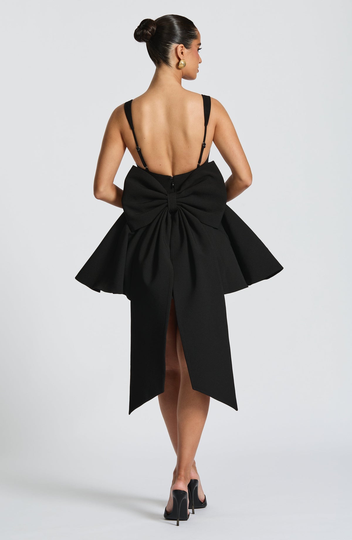 Square Neck Corset Bodice Oversized Back Bow Skater Mini Dress 2