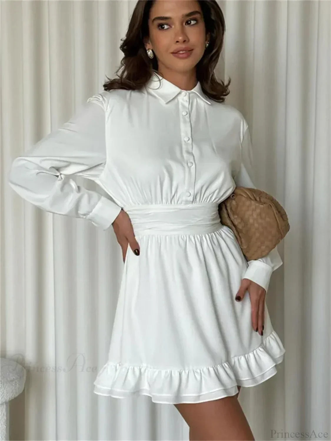 Ruffled Bandage Lace-Up Mini Dress - View 2