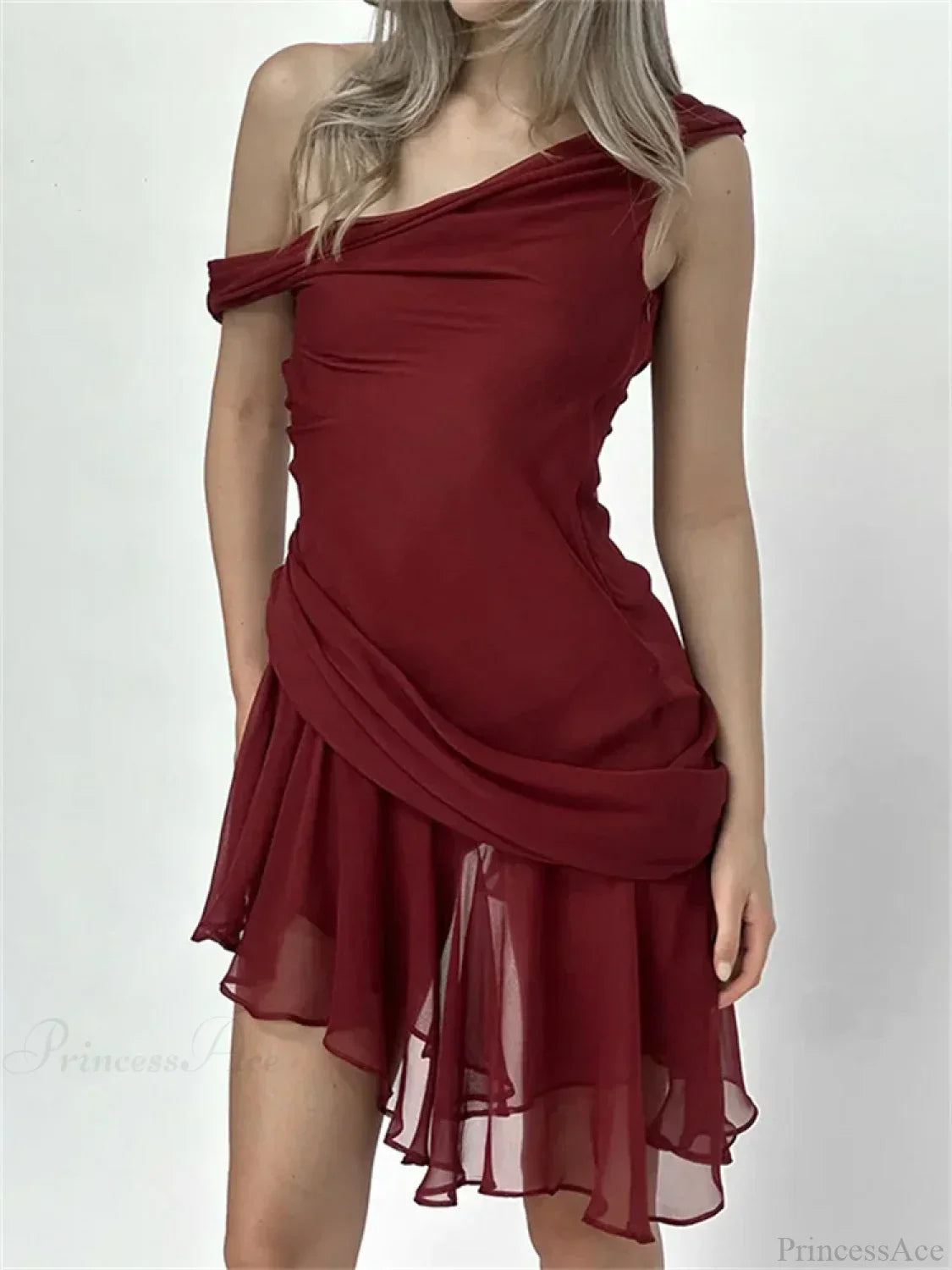 Ruffled Mesh Patchwork Mini Dress - View 6